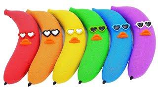 Satisfying Video | How To Make Rainbow Banana With Kinetic Sand Cutting ASMR | Making By Sunny