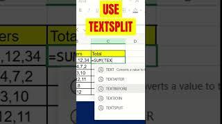 TEXTSPLIT function in Microsoft Excel 365