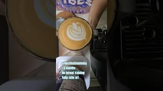 Practice makes better control when pouring #latteart #Tulip #coffee #breville #baristaexpress