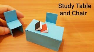 Origami Paper Table and Chair - How to make Paper Furniture | Origami - Desk & Chair(miniature, DIY)