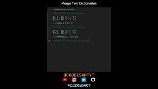 Merge Two Dictionaries in Python | Python Examples | Python Coding Tutorial | Python Code Interview