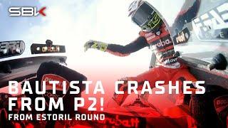 TITLE HOPES IN TATTERS: Bautista crashes from P2 Race 1  | 2024 #EstorilWorldSBK 