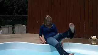 Tiffany soaks her jeans