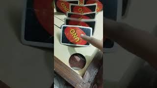 UNO cards flip on the carrom board ."Uff mehnat Kari cards set karne mai ‍