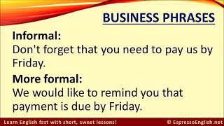 8 formal business English phrases