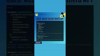 Javascript, User-Agent Client Hints API #javascript