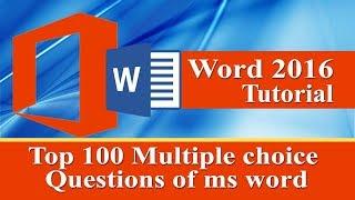 Top 100 Interview questions with answer of ms word 2016