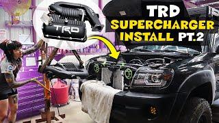 Tacoma TRD Super Charger Install! Part 2: Installing the SC Assembly, Spark Plugs, Injectors & Belt!