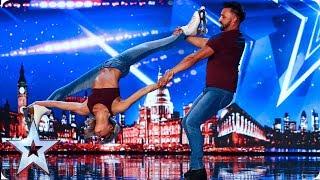 Rosie & Adam's JAW-DROPPING Roller skate routine astounds Judges | Auditions | BGT 2019