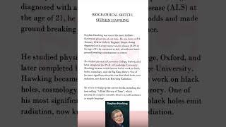 Stephen Hawking Biographical sketch