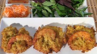 How To Make Banh Tom-Shrimp Sweet Potato Fritters-Vietnamese Food Recipes