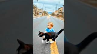 Meow! Guardian Cat Saves Baby from Car!