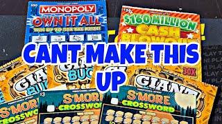 PA LOTTERY  MONOPOLY, GIANT BUCKS & SMORES SCRATCH OFF TICKETS #scratchers #scratchofftickets