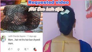 Net Bun Tutorial/My Long Hair Net Bun hair style/Requested video/@beautychef1356 ..