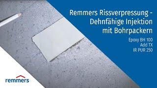 Remmers Rissverpressung - Dehnfähige Rissinjektion mit Bohrpackern