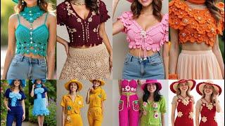 New Trending 2025 Stylish Summer Crochet blouse design/Stunning Crochet jumpsuits Dress with sun hat