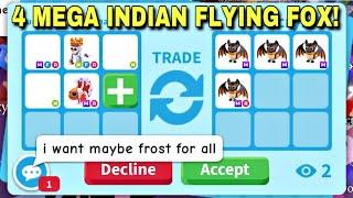 OMG! HOW THIS PERSON HAS 4 NEW NO POTION MEGA INDIAN FLYING FOX? ADOPT ME TRADING #adoptmetrades