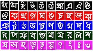 স্বরবর্ণ ব্যঞ্জনবর্ন অ আ ই ঈ উ ঊ ঋ এ ঐ ও ঔ ক খ গ ঘ ঙ চ ছ জ ঝ ঞ ট ঠ ড ঢ ণ ত ...Bangla Alphabet all