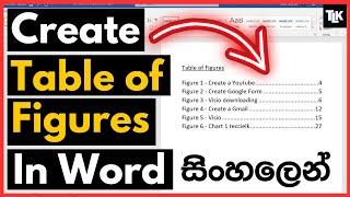 How To Create a Table of Figures In Word Sinhala | List Of Figures | 2024