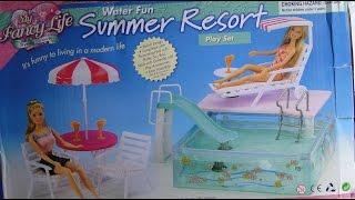 Игровой набор Бассейн с горкой для Барби My Fancy Life Summer resort. Обзор