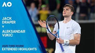 Jack Draper v Aleksandar Vukic Extended Highlights | Australian Open 2025 Third Round