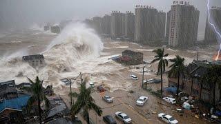 Now Hainan, China is in ruins! Super Typhoon Wutip (Butterfly) uproots roofs and trees