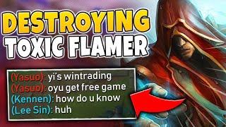 DESTROYING A TOXIC FLAMER TO ACHIEVE MASTER TIER (THEY HARD RAGED) - League of Legends