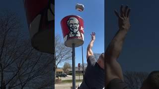 Throwing a KFC Bucket into the GIANT KFC Bucket 