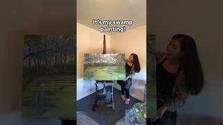 Work in progress! What do you think so far?  My first swamp painting!  #oilpainting #wip #artist