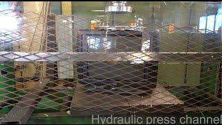 Crushing old tv with hydraulic press