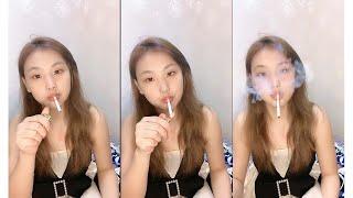 Chinese homebody girl feng's smoking & chatting livestream 101 | english subtitle