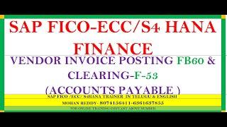 VENDOR INVOICE POSTING & CLEARING  PROCESS IN SAP FICO/S4HANA FINANCE-8074156411