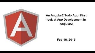 An Angular2 Todo App: First look at App Development in Angular2