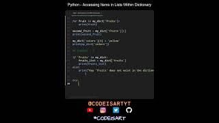 Accessing Items in Lists Within Dictionary in Python | Python Examples | Python Coding Tutorial