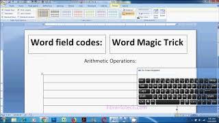 Word Field Codes - Word Magic Trick