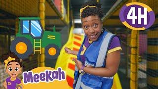 Exploring Excavators, Cement, and Tractors! | 4 HR OF MEEKAH! | Educational Videos for Kids