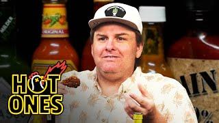 Tim Dillon Helps Himself to More Milk While Eating Spicy Wings | Hot Ones