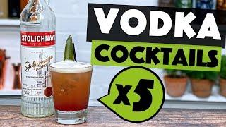 5 FUN Vodka Cocktails | EASY Cocktails to make at Home Bar | Steve the Barman