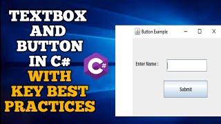 How to use Text Box and Button in C# | TextBox and Button C# | C# TextBox and Button