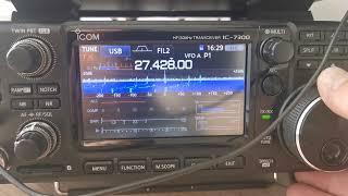 Icom IC-7300 plus antena Vertical 249cm - odsłuch w pasmach 11m i 10m