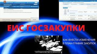 Как внести изменения в план график закупок в ЕИС Госзакупки? Изменение позиций плана-графика закупок