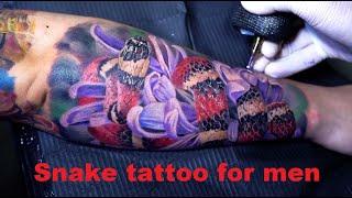 Тату змея на руке для мужчин  Snake Arm Tattoo in Color @SuvorovTattoo