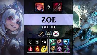 Zoe Mid vs Katarina: Dominating - KR Challenger Patch 14.22