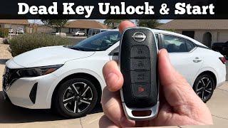 2023 - 2025 NISSAN SENTRA - How To Unlock, Open & Start With Dead Remote Key Fob Battery Not Working