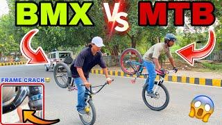 Marine frame crack  80K Loss || Bmx VS Mtb who will win  || Deadly Crash 