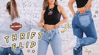 8 DENIM THRIFT FLIPS (no sew)  resize jeans, diy shorts, distressed denim + more!