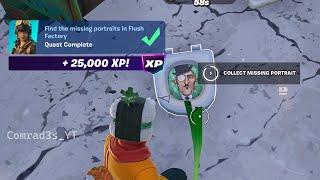 Find the missing portraits in Flush Factory Fortnite OG