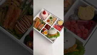 Make bento with me.  #asmr #satisfying #aesthetic #bento #lunch #burger #food #fyp #shorts