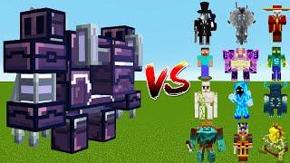 Minecraft : Mech Monstrosity vs All Boss Mobs || Mech Monstrosity vs Warden vs Herobrine vs Ferrous