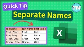 FAST Way to Separate First and Last Names in Excel | Excel Tips and Tricks #Shorts